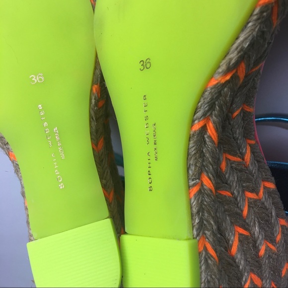 Sophia Webster Multicolor Neon Espadrille Wedges - Picture 9 of 11